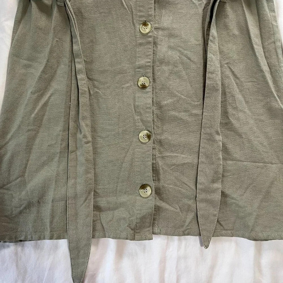Rhythm | Women's Sage Green Linen Blend Button Up Sleeveless Dress NWT | Size XS - Picture 2 of 6